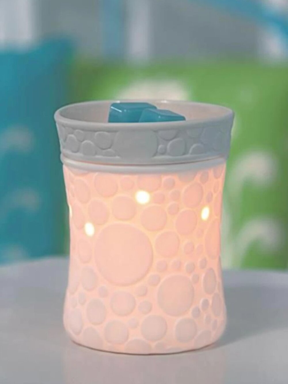 Retired Scentsy Fizz White Ceramic Bubble Wax Warmer Electric